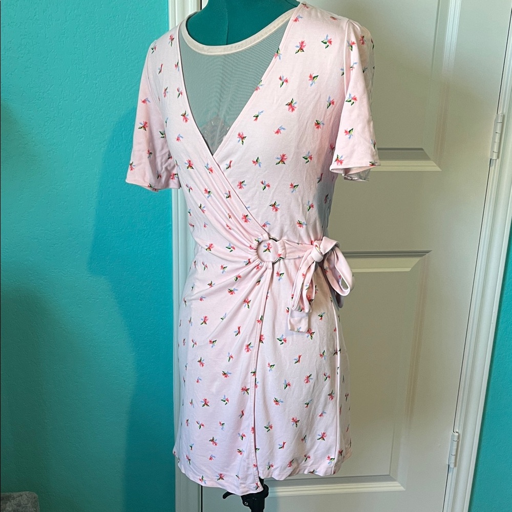 Floral Wrap Dress in Pink